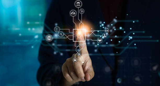 istock Digital transformation technology strategy, IoT, internet of things. business in the digital age, Businessman press Ai icon on virtual screen. 1470867545