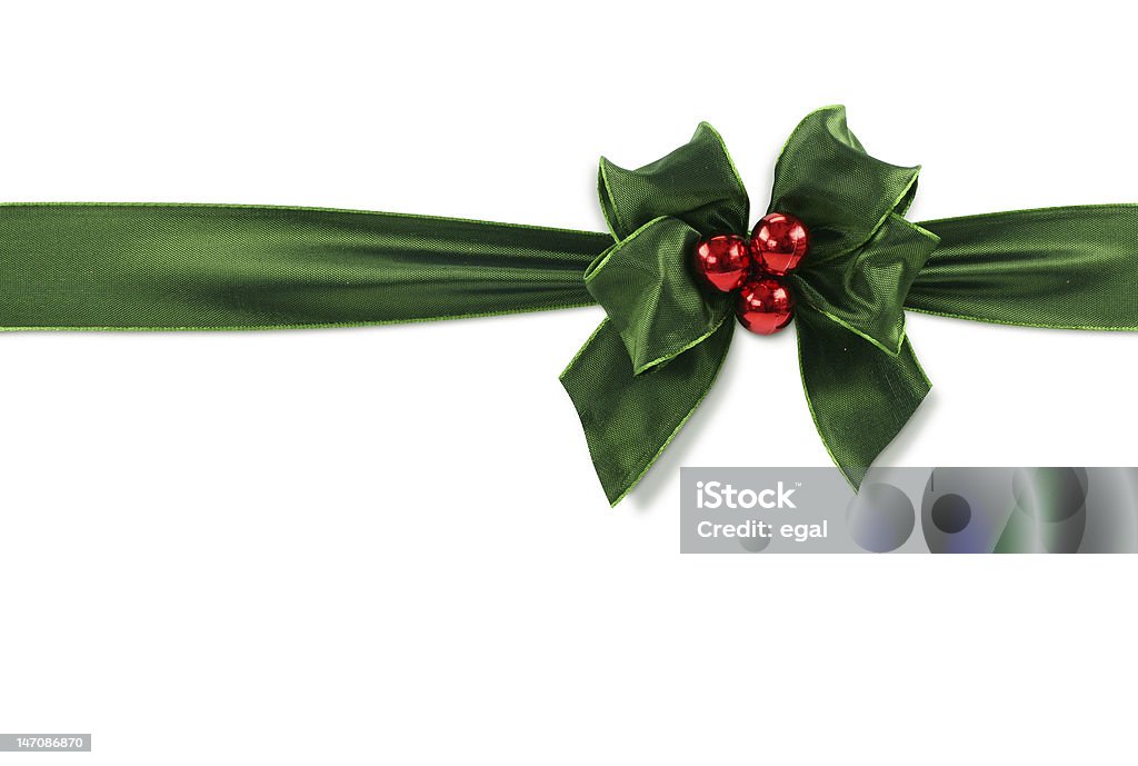 Green bow Green bow isolated on white background Christmas Stock Photo