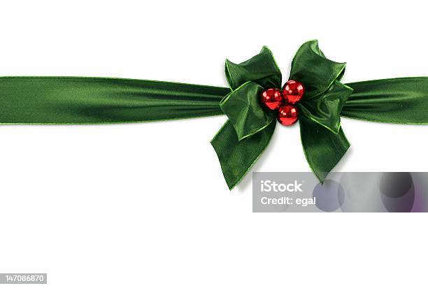 Green Bow Stock Photo - Download Image Now - Christmas, Tied Bow, Ribbon - Sewing Item