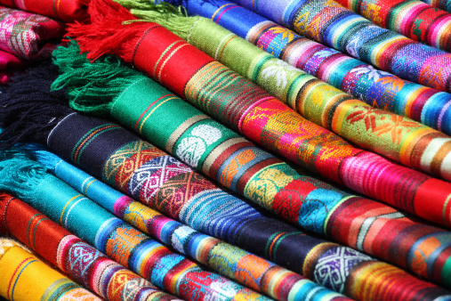 Ecuadorian (Peruvian) traditional fabrics - colorful background