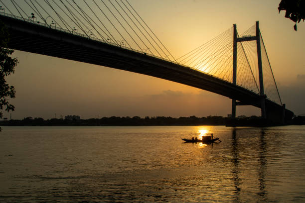 istock Boat in the river Ganges at Kolkata. 1470876328