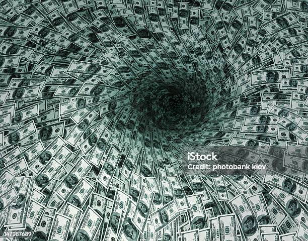 Dólar De Flujo En Agujero Negro Foto de stock y más banco de imágenes de Billete de banco - Billete de banco, Vórtice, Riachuelo