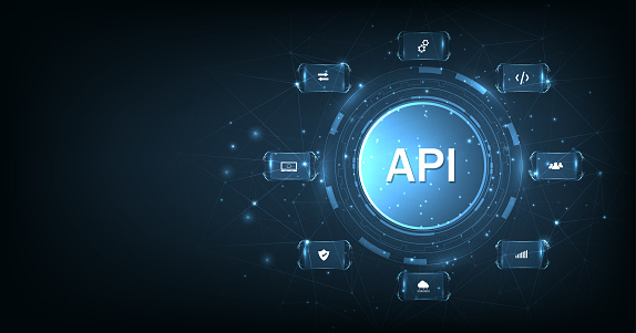 Application Programming Interface On Blue Background Stock Illustration ...