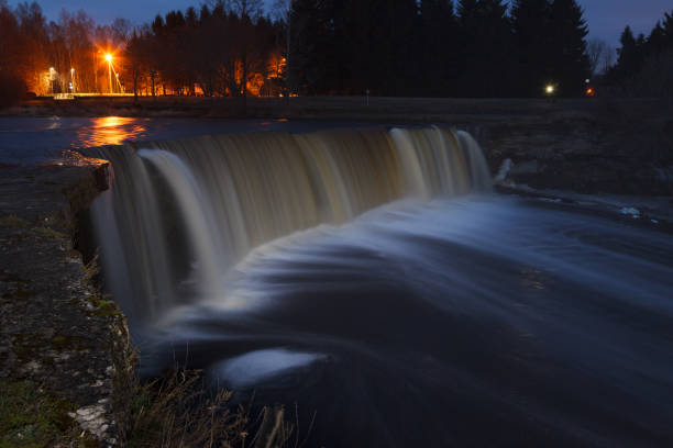istock Waterfall at night with additional lighting. Jagala, Estonia. 1470879916