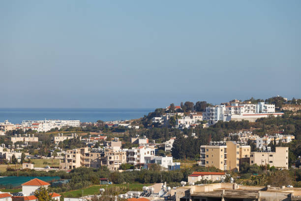 PAPHOS, CYPRUS - APRIL 20, 2018: Skyline of the city stock photo