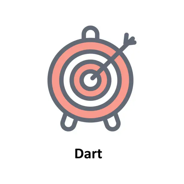 Vector illustration of Dart Vector Fill Outline Icons. Simple stock illustration stock