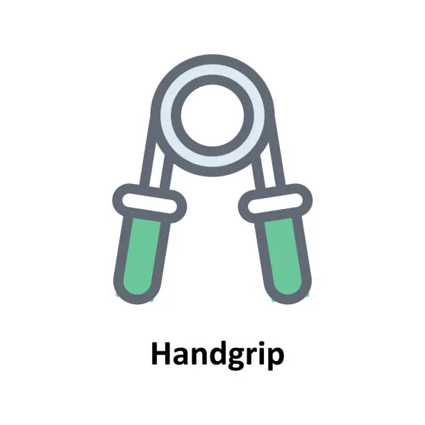 Vector illustration of Handgrip Vector Fill Outline Icons. Simple stock illustration stock