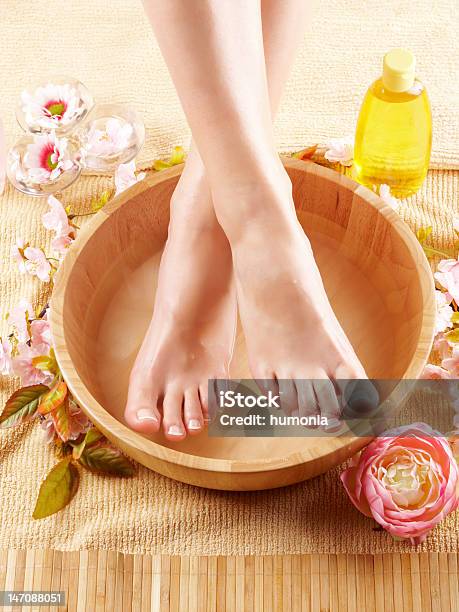 Beautiful Shiny Female Like Feet Stock Photo - Download Image Now - French Pedicure, Adult, Aromatherapy