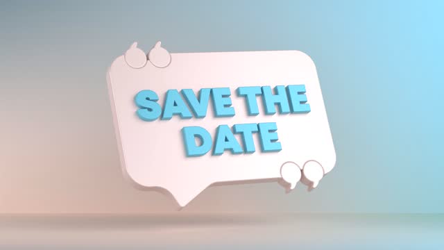Speech Bubble And Save The Date message
