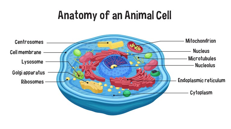 Anatomy of an animal cell diagram.