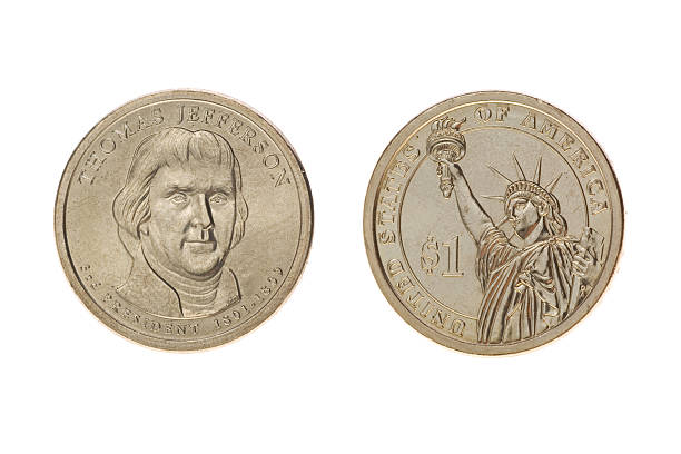 istock One US Dollar Coin - Jefferson 147088175