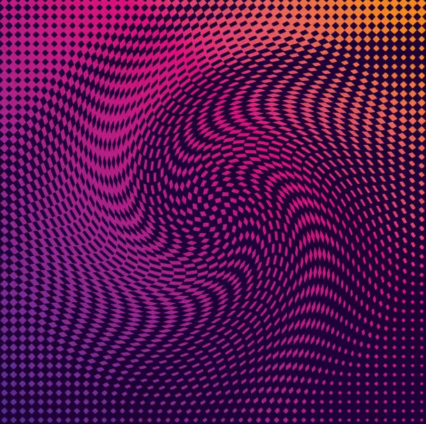 Vector illustration of Halftone Pattern, Abstract Background of rippled, wavy lines