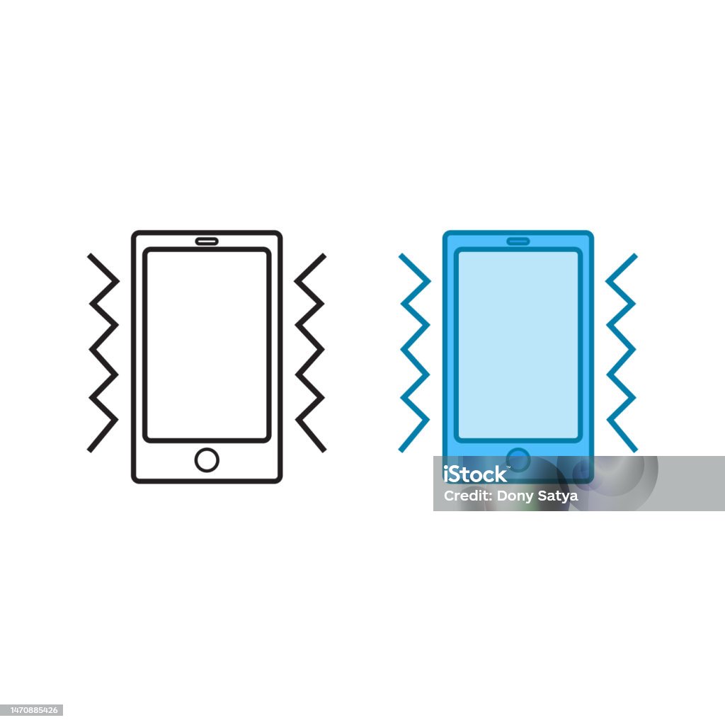 Handy Vibrieren Logo Symbol Illustration Bunt Und Umriss Stock Vektor ...
