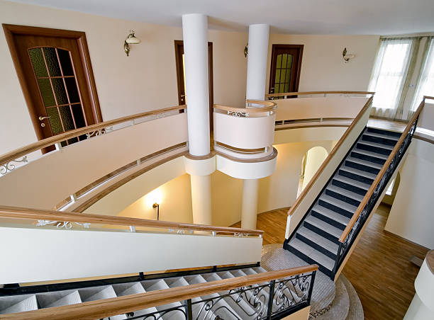 istock New mansion with staircase and balcony indoors 147088548