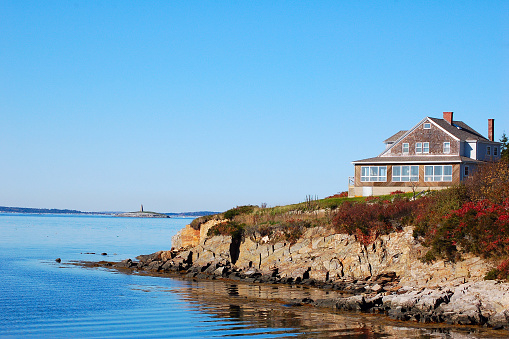 Beautiful shingled cottage on the coast of Maine.