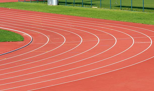 istock Curve of the running track 147088597