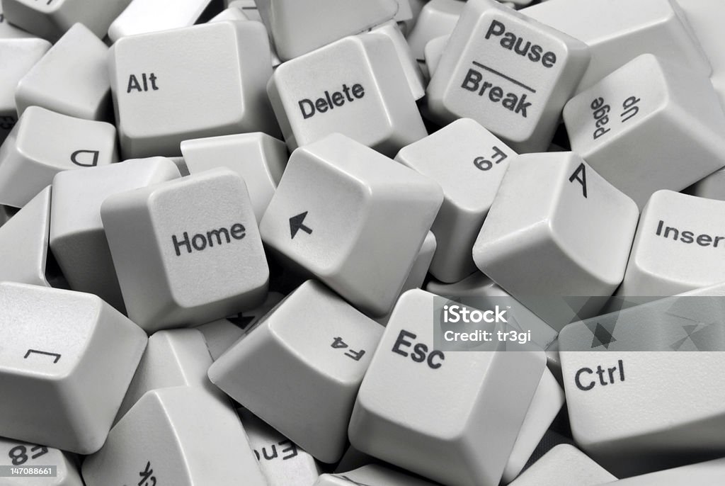 Pilha de branco teclas do teclado do computador - Royalty-free Amontoar Foto de stock