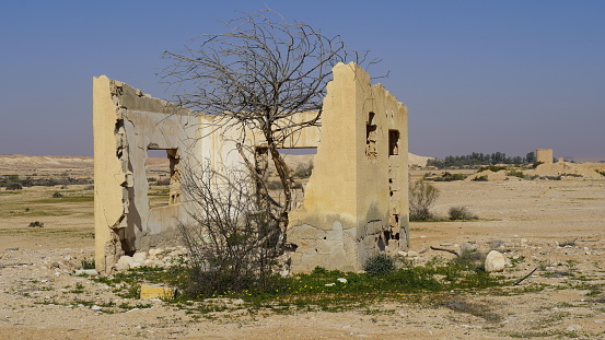 Ruins of the Ottoman railway station. Negev. Israel