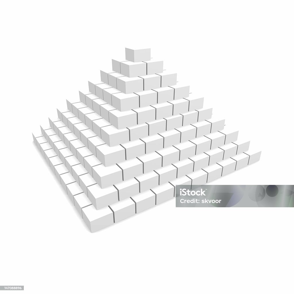 Белые блоки Пирамида 3d - Стоковые фото Без людей роялти-фри