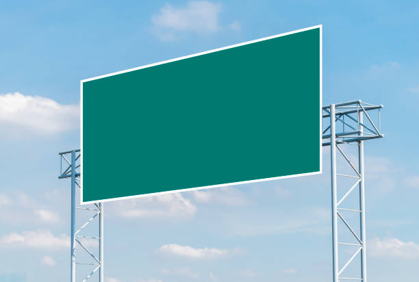 istock Mockup green road sign with blue sky background 1470889068