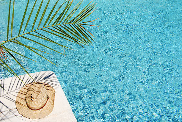 istock Straw Hat By A Swimming Pool 147089318