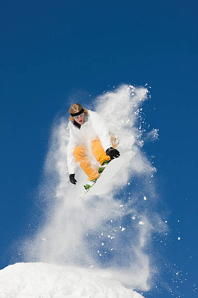 istock Extreme Snowboard Jump In Powder Snow 147089578