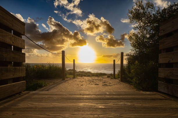 istock Boardwalk ocean sunset in San Diego California 1470899246