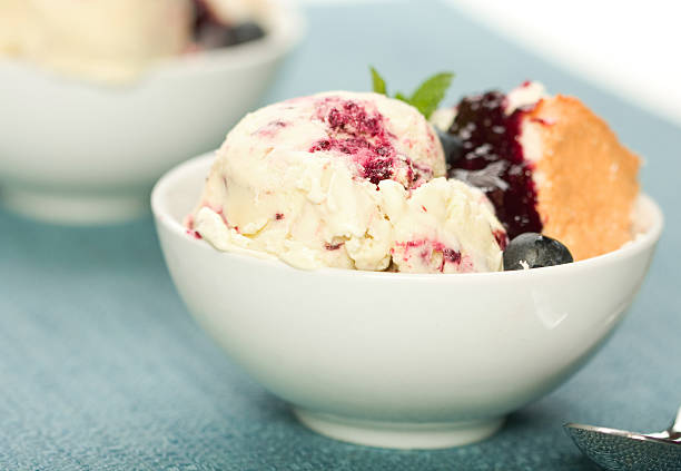 Blueberry Swirl Ice Cream stock photo