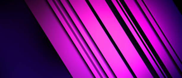 istock Modern simple light purple stripes on black background for wide banner design template 1470901558