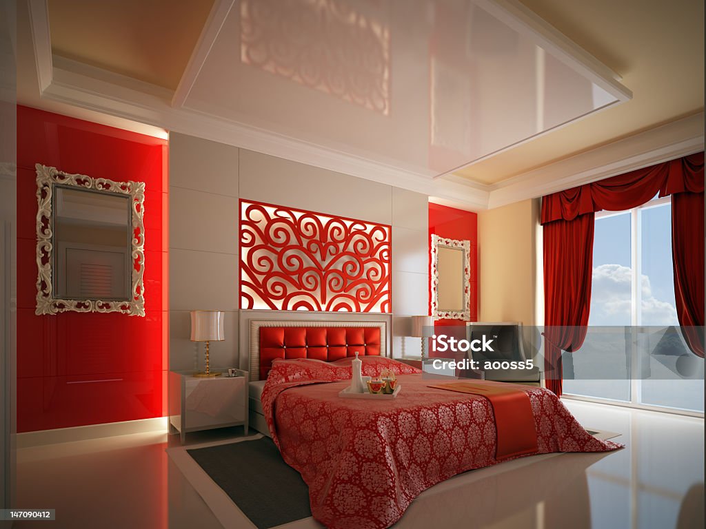 interior de un dormitorio - Foto de stock de Ancho libre de derechos
