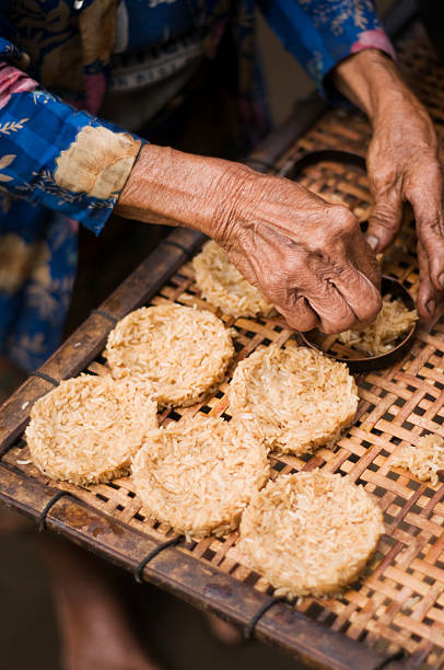 Feito em Casa de arroz Cookies - fotografia de stock