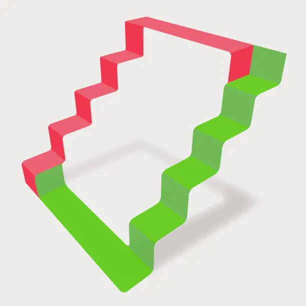 Vector illustration of Up And Down Loop Stair
