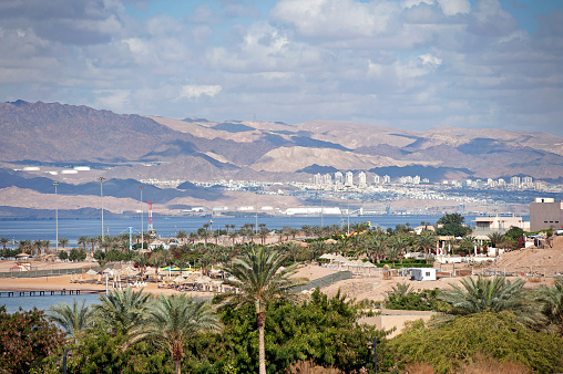 View of Naama Bay in Sharm El Sheikh, Egypt. View from above