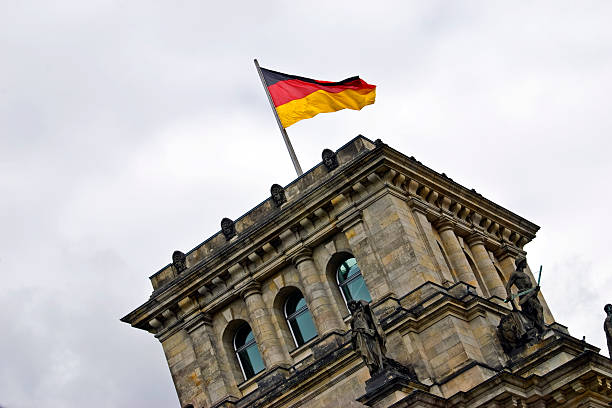German flag flies on the Reichstag