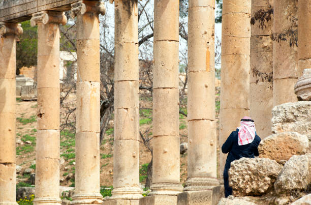 istock Unrecognizable Arab, Jarash, or Jerrash ancient city, near Amman, Jordan 1470911743