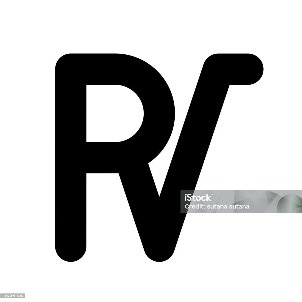 V R Intials Rv Vr R V Initials Letter Logo Isolated On White Background Stock ...