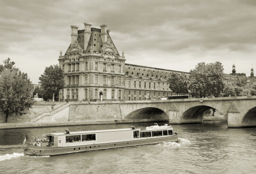 Pont Royal bridge end Seine river near to Louvre museum in Paris, France.
