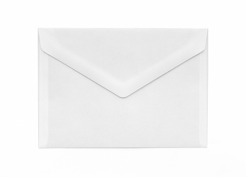 Closed new envelope back side, with clipping path