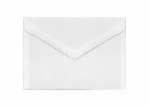 Closed new envelope back side, with clipping path