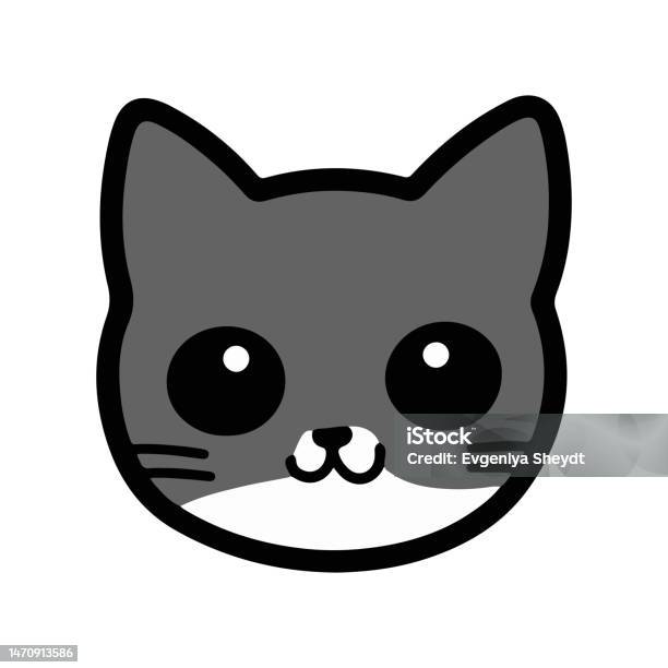 Cute Cartoon Cat Icon Vector Illustration Stock Illustration - Download  Image Now - Animal, Cartoon, Cut Out - iStock