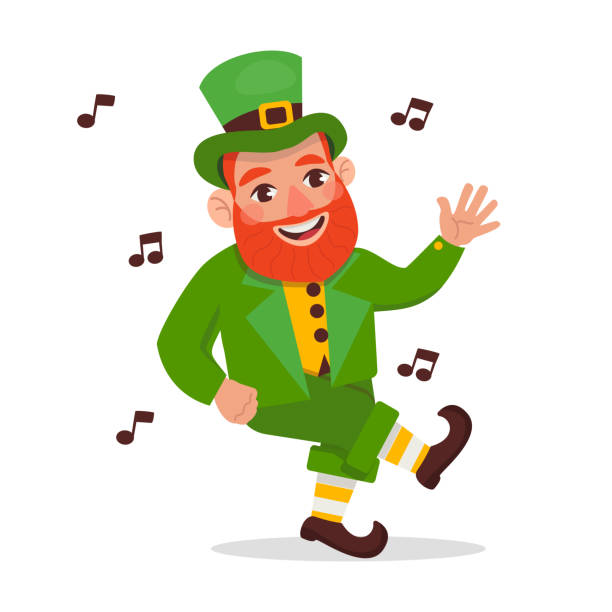 Vector funny Leprechaun is dancing. Vector funny Leprechaun is dancing. St.Patrick 's Day. cute leprechaun stock illustrations
