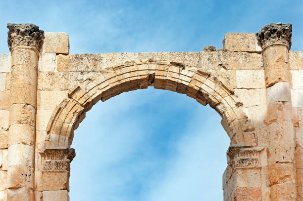 istock Distinctive arch, Jarash, or Jerrash ancient city, near Amman, Jordan 1470914968
