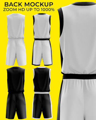 mockup of the back basketball with high resolution and black and white to make it easy to change colors