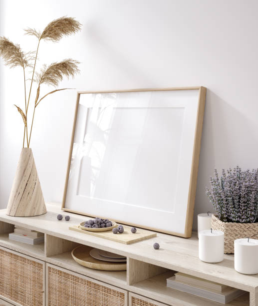 istock Mockup frame in Scandinavian living room interior 1470915000