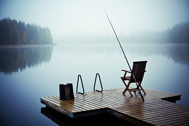 Early morning on the lake stock photo