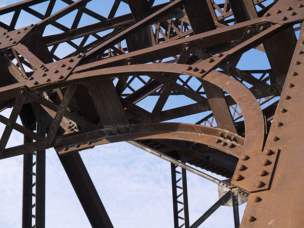 istock Rusty arch and girders on old bridge 147092071