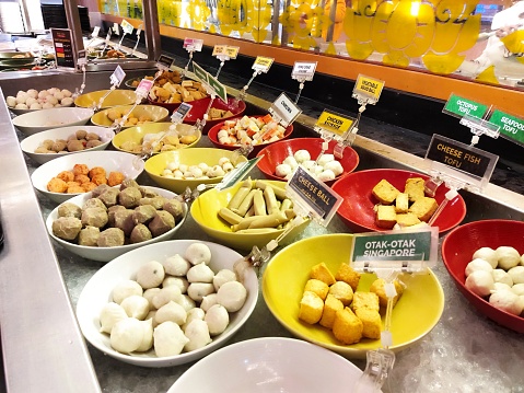 Various steamboat foods that are ready to be cooked