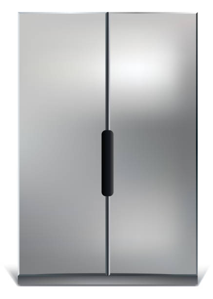 istock Gray vertical fridge for preserve food. Silver refrigerator with two doors. Modern cooler for home, products storage 1470923612