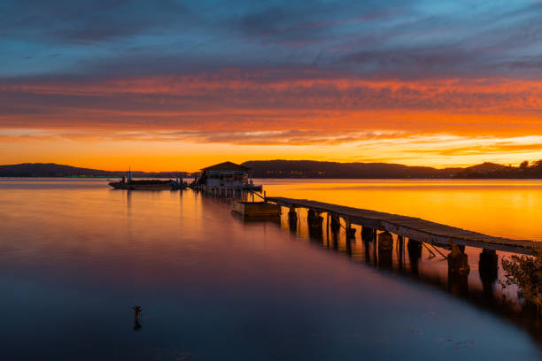 istock Beautiful sunrise by the pier 1470924507