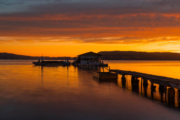 istock Beautiful sunrise by the pier 1470924539